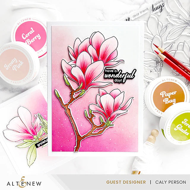 Altenew Build-A-Garden: Blushing Magnolias Stamp Set