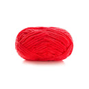 Red ball of yarn on a white background