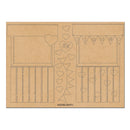 Kraft paper kissing booth template with hearts and 'I love' banner design.