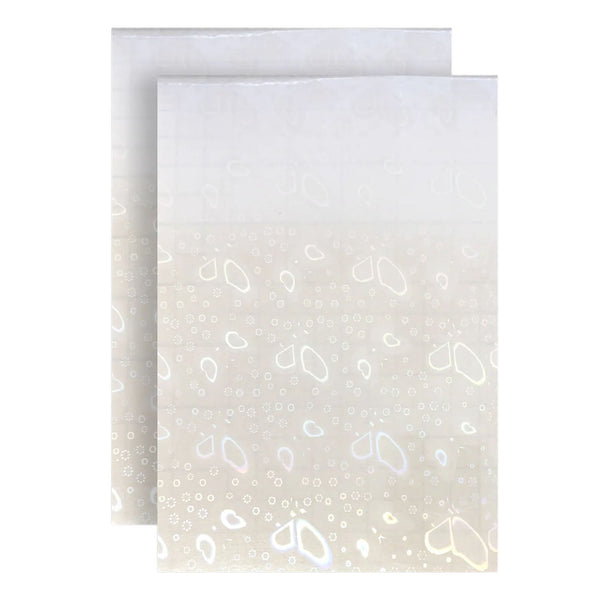 White card with geometric pattern and matching envelope on a white background