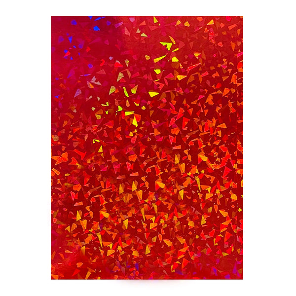 Poppy Crafts A4 Premium Chunky Glitter Cardstock 10 Pack - Red