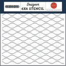 Carta Bella Seashore Stencil 6"X6" Smooth Sailing Waves