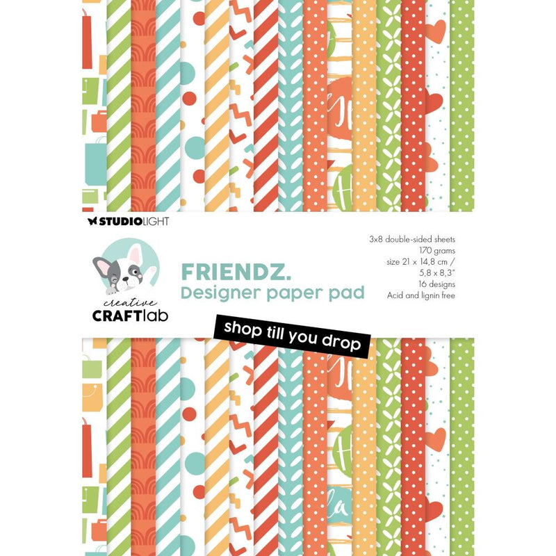 Studio Light Friendz Paper Pad 5.83"X8.25" 24/Pkg Nr. 257, Shop Till You Drop