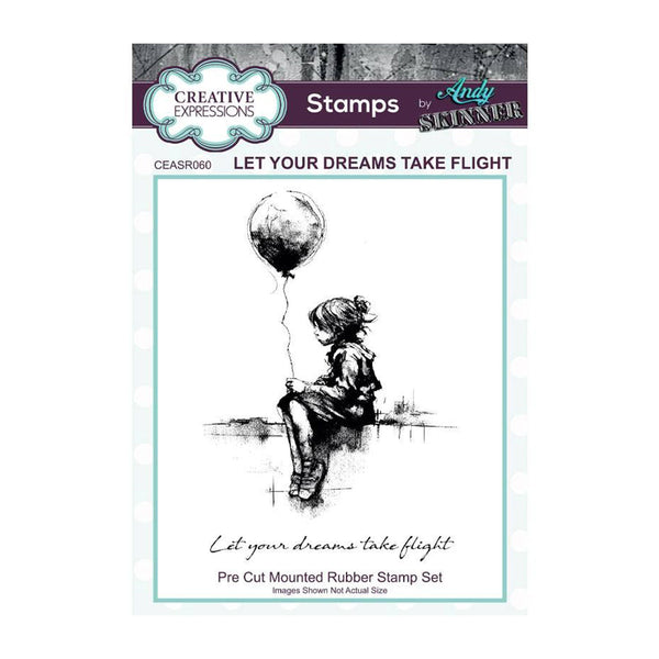 Creative Expressions 3.5"x 5.25" Pre-Cut Rubber Stamp By Andy Skinner - Let Your Dreams Take Flight