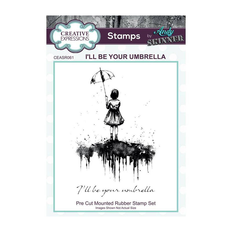 Creative Expressions 3.5"x 5.25" Pre-Cut Rubber Stamp By Andy Skinner - I‚Äôll Be Your Umbrella