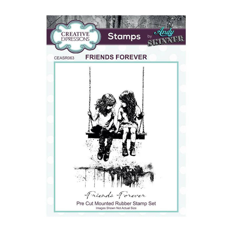 Creative Expressions 3.5"x 5.25" Pre-Cut Rubber Stamp By Andy Skinner - Friends Forever