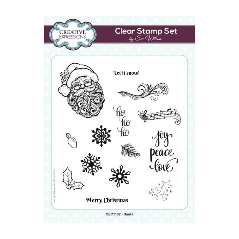 Creative Expressions Clear Stamp Set 6"x 8" By Sue Wilson - Santa