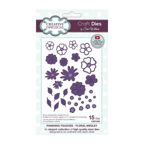 Creative Expressions Craft Die By Sue Wilson - Finishing Touches Collection - Floral Medley