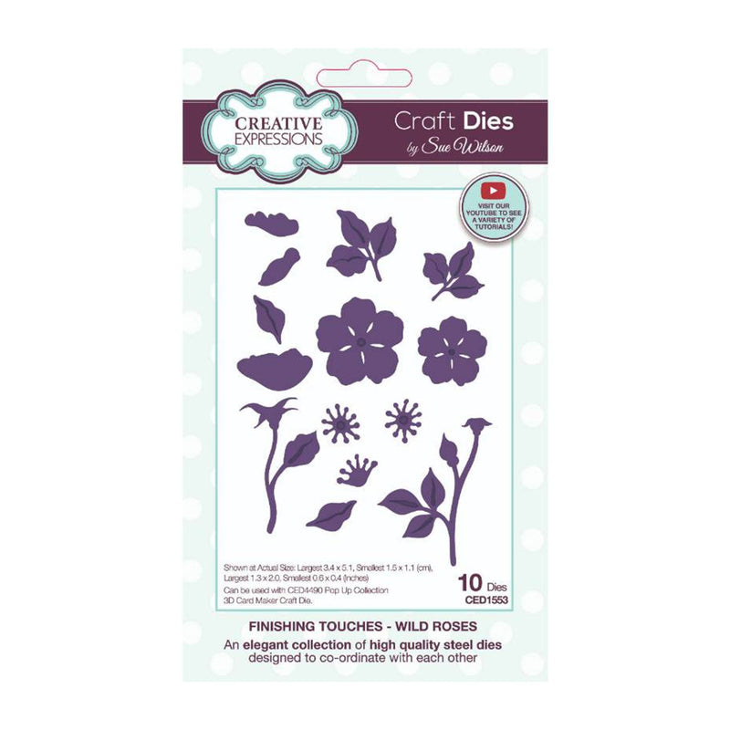 Creative Expressions Craft Die By Sue Wilson - Finishing Touches Collection - Wild Roses