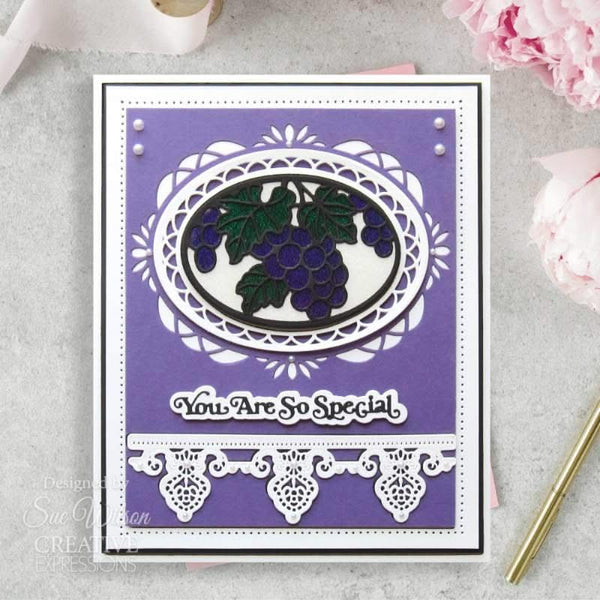 Creative Expressions Craft Dies By Sue Wilson - Stained Glass Collection - Grapevine*