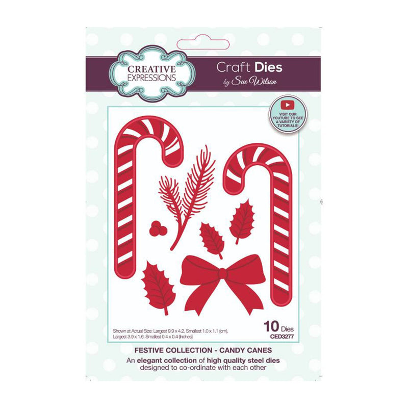 Creative Expressions Craft Dies By Sue Wilson - Festive Collection - Candy Canes