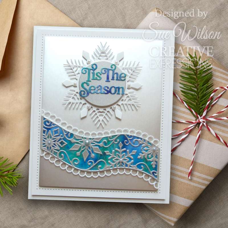 Creative Expressions Craft Dies By Sue Wilson - Festive Collection - Snowflake Ribbon Wave