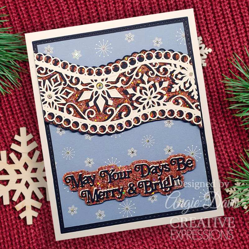 Creative Expressions Craft Dies By Sue Wilson - Festive Collection - Snowflake Ribbon Wave