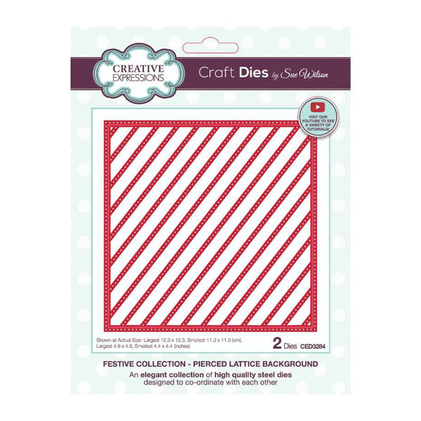 Creative Expressions Craft Dies By Sue Wilson - Festive Collection - Pierced Lattice Background