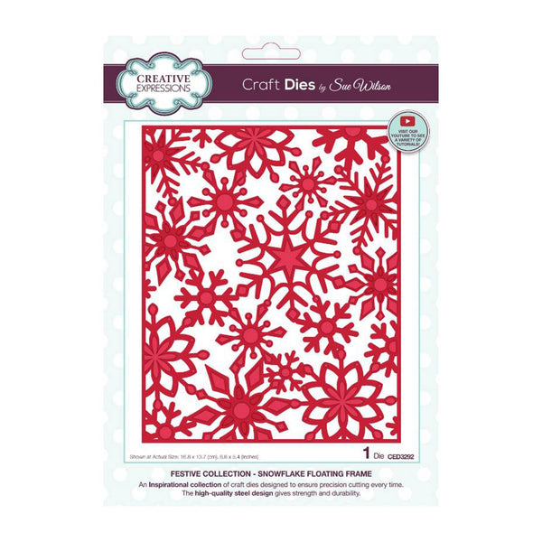 Creative Expressions Craft Dies By Sue Wilson - Festive Collection - Snowflake Floating Frame