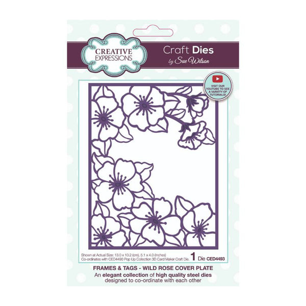 Creative Expressions Craft Dies By Sue Wilson - Frames & Tags - Wild Rose Cover Plate*