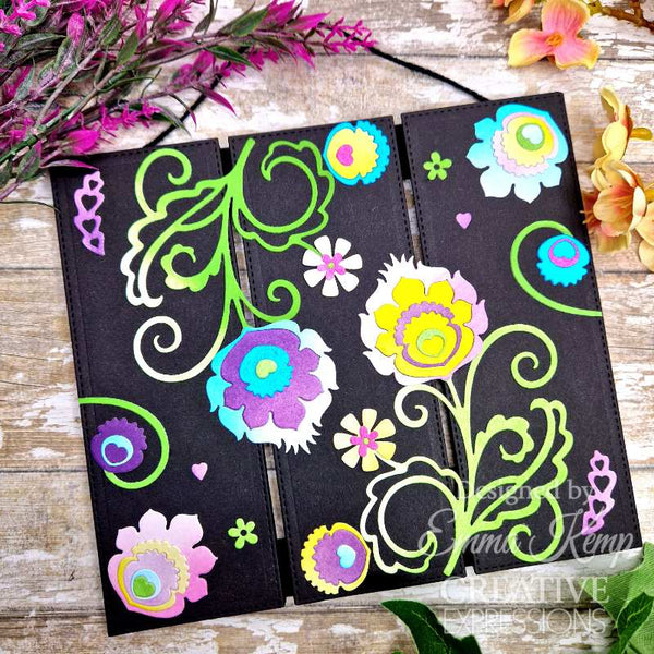 Creative Expressions Paper Cuts Folk Flowers Craft Die - Floral Flourish*