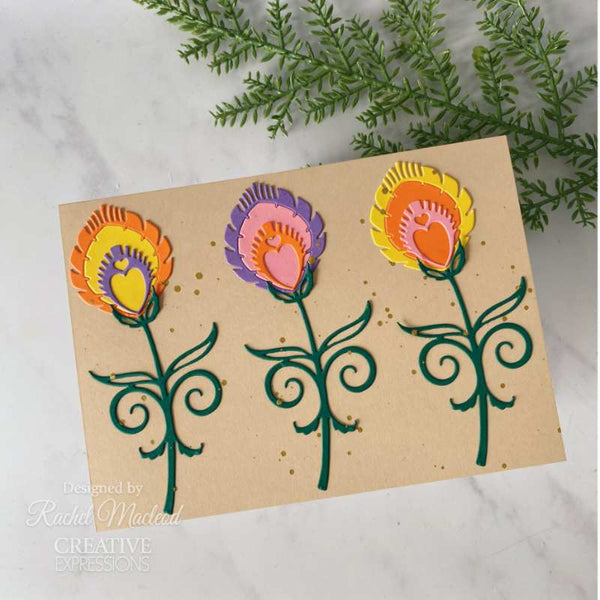 Creative Expressions Paper Cuts Folk Flowers Craft Die - Petal Perfection*