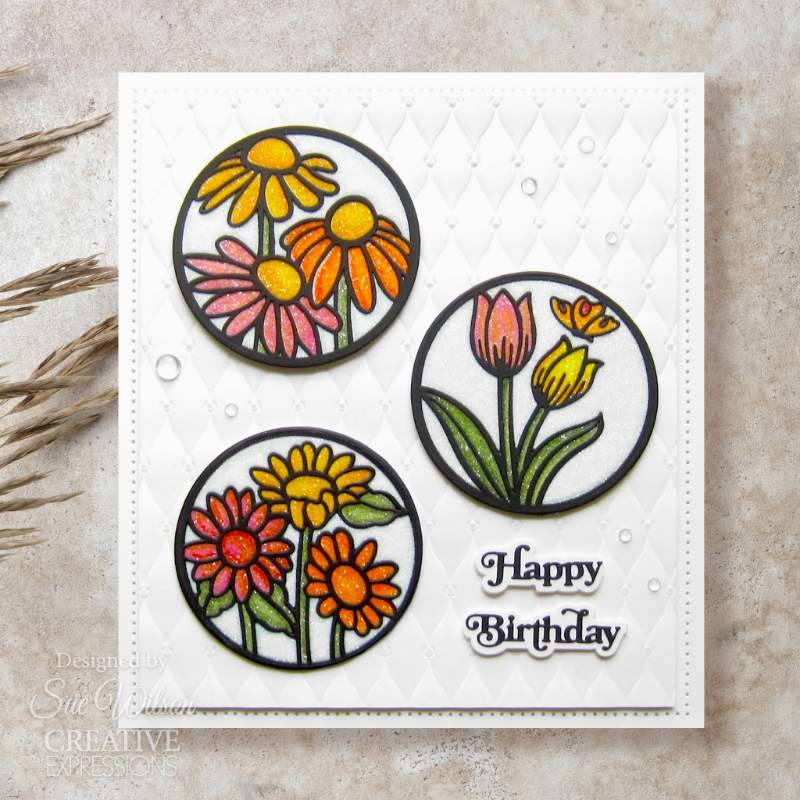 Creative Expressions Craft Dies By Sue Wilson  - Mini Shadow Sentiments - Happy Birthday