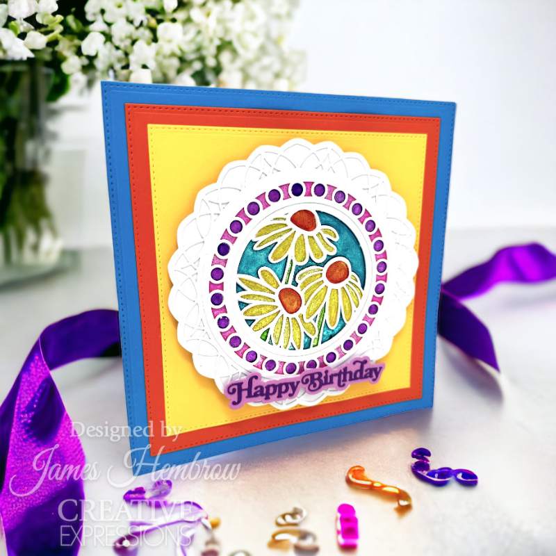 Creative Expressions Craft Dies By Sue Wilson  - Mini Shadow Sentiments - Happy Birthday