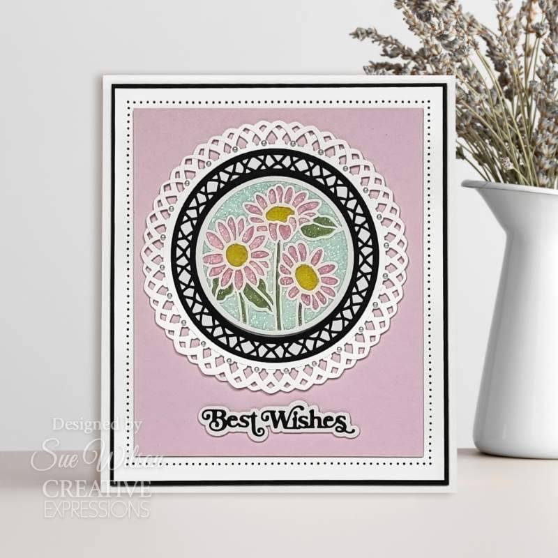 Creative Expressions Craft Dies By Sue Wilson  - Mini Shadow Sentiments - Best Wishes