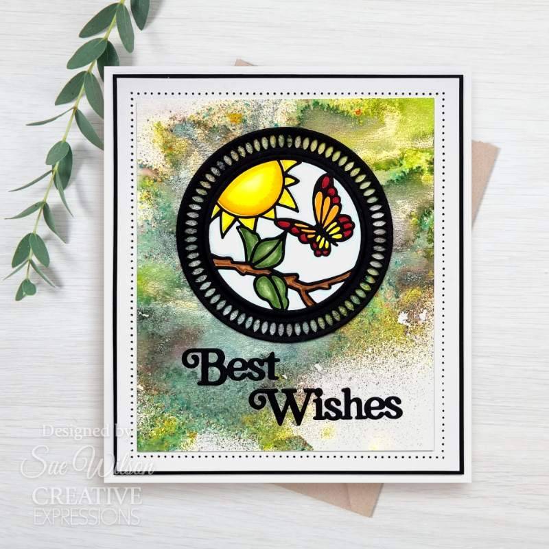 Creative Expressions Craft Dies By Sue Wilson  - Mini Shadow Sentiments - Best Wishes