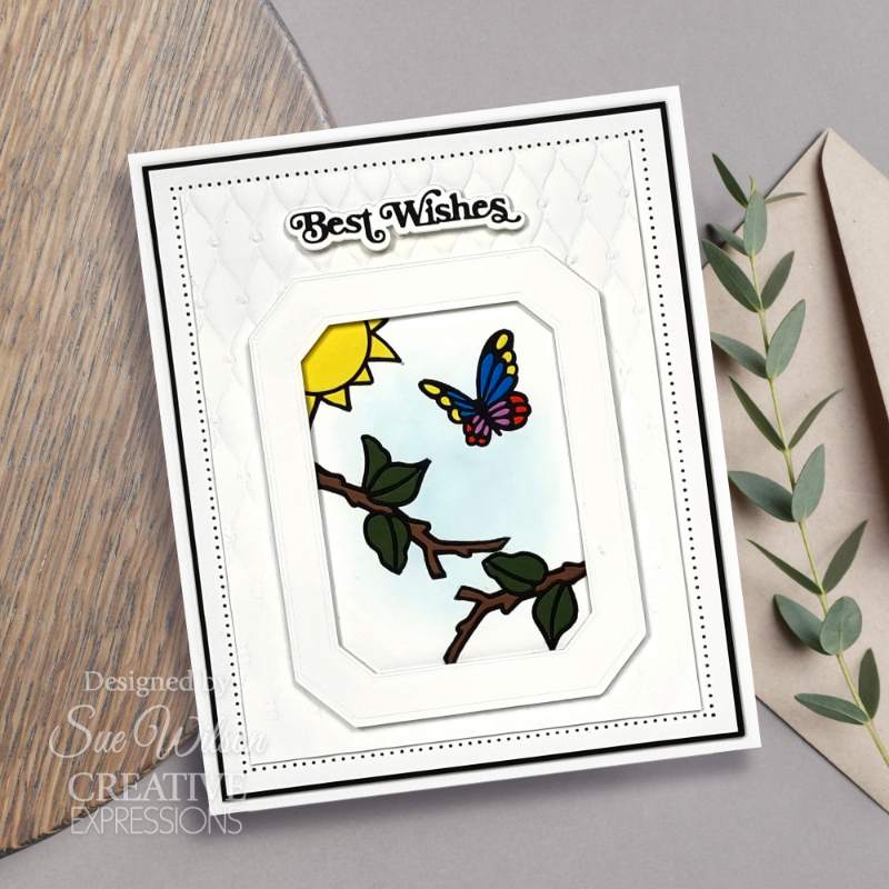 Creative Expressions Craft Dies By Sue Wilson  - Mini Shadow Sentiments - Best Wishes