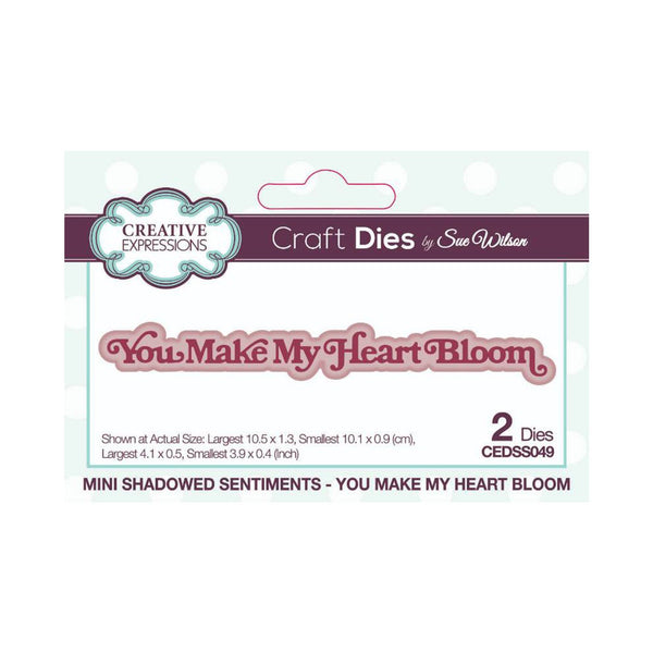 Creative Expressions Craft Dies By Sue Wilson  - Mini Shadow Sentiments - You Make My Heart Bloom