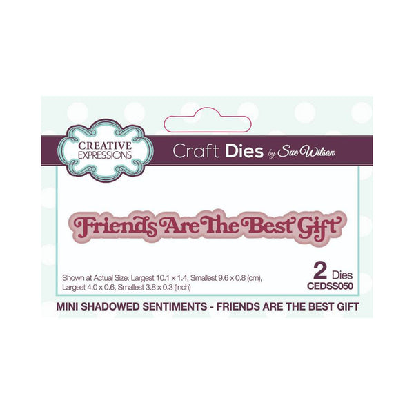 Creative Expressions Craft Dies By Sue Wilson  - Mini Shadow Sentiments - Friends Are The Best Gift