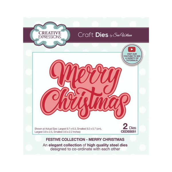 Creative Expressions Craft Dies By Sue Wilson - Festive Collection - Merry Christmas