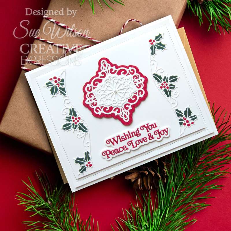 Creative Expressions Craft Dies By Sue Wilson - Festive Collection - Wishing You Peace Love & Joy