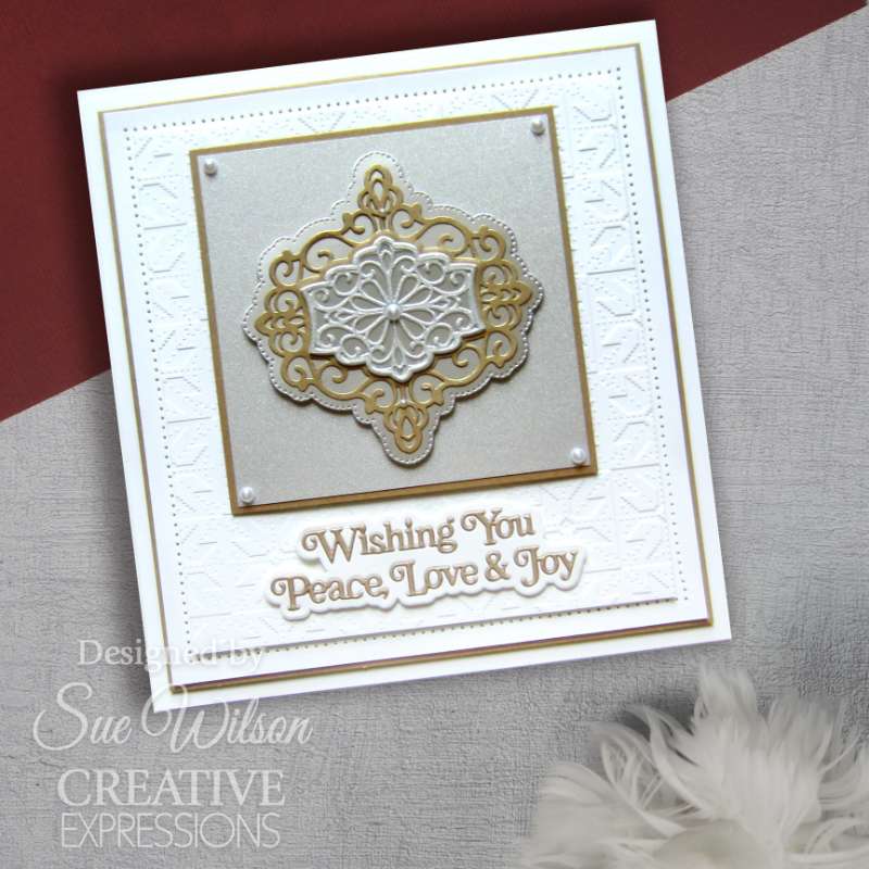 Creative Expressions Craft Dies By Sue Wilson - Festive Collection - Wishing You Peace Love & Joy