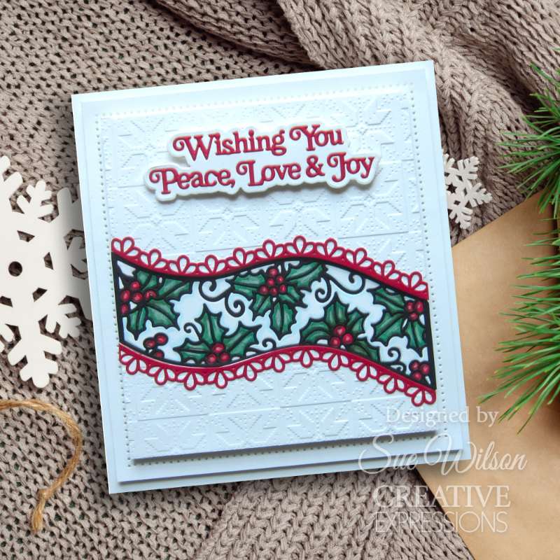 Creative Expressions Craft Dies By Sue Wilson - Festive Collection - Wishing You Peace Love & Joy