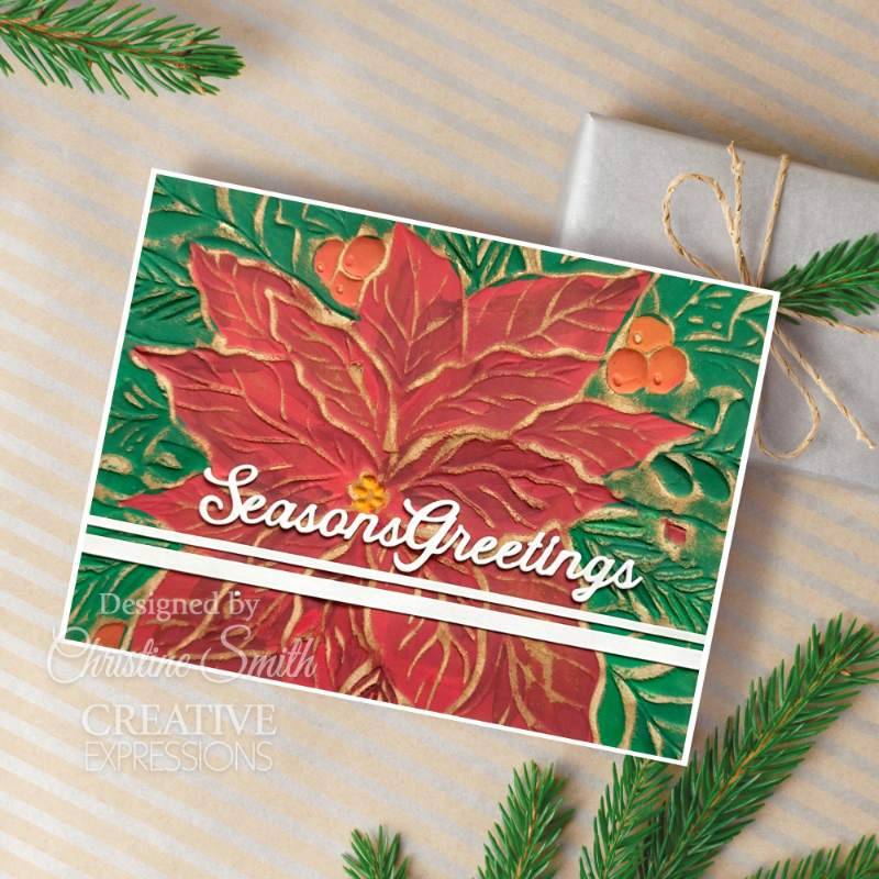 Creative Expressions Companion Colouring Stencil 6"x 8" 2/Pkg - Poinsettia Bliss