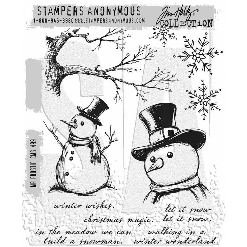 Tim Holtz Cling Stamps 7"X8.5" - Mr. Frostie