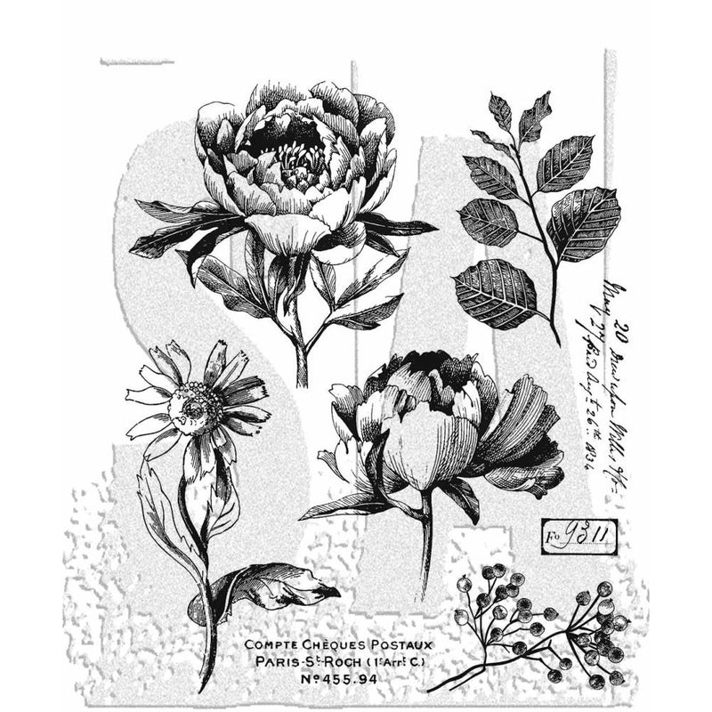 Tim Holtz Cling Stamps 7"X8.5" French Garden