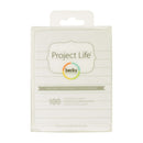 Project Life 3 X 4 inch Textured Cardstock 100 per pack - Lined - Cream