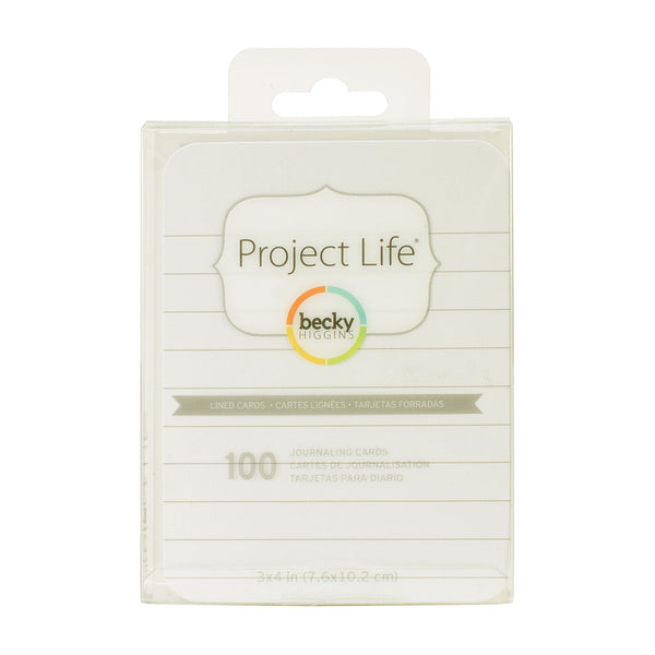 Project Life 3 X 4 inch Textured Cardstock 100 per pack - Lined - Cream*