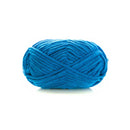 Blue ball of yarn on a white background