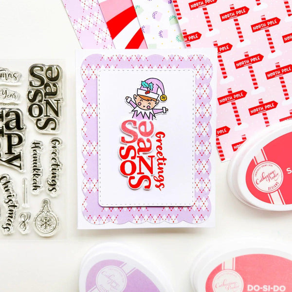 Catherine Pooler Stamp & Die Bundle - Holiday Stacks Sentiments