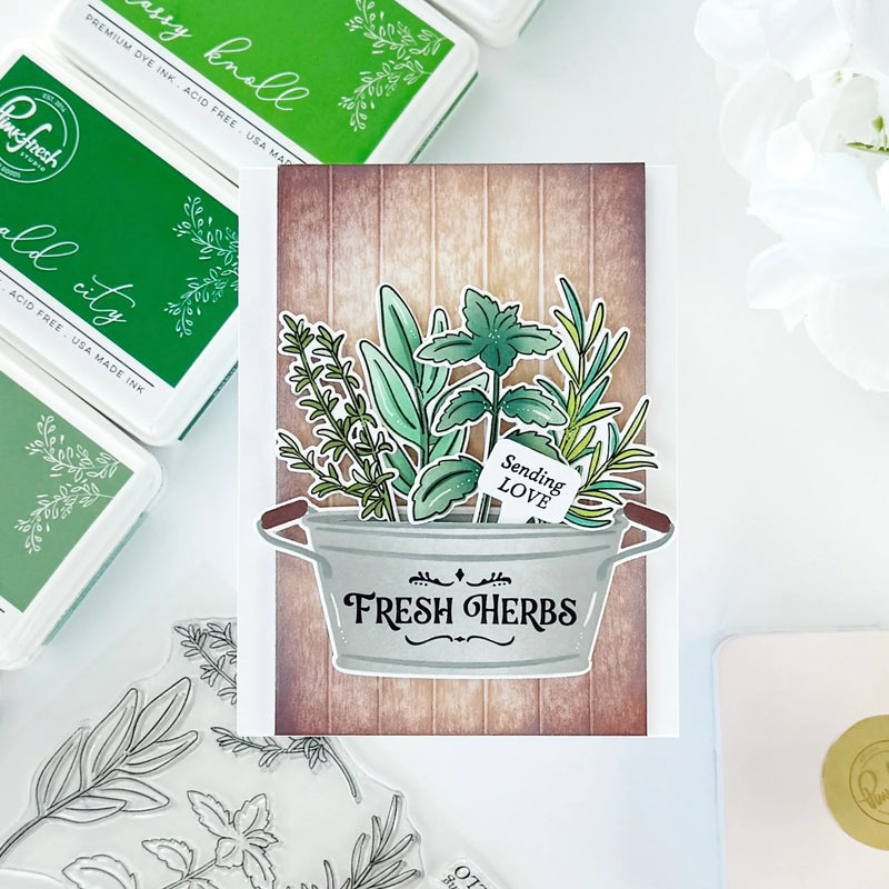 Pinkfresh Studio Clear Stamp Set 4"X6" Herb Garden