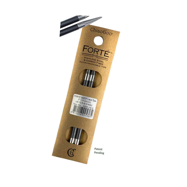 ChiaoGoo FORTÉ SS/CF Lace Tips - 5" (13 cm) [S] US 6 (4mm)
