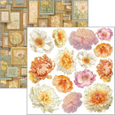 Collage of floral arrangements with a decorative frame pattern on the left.