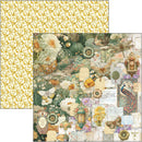 Double-sided paper with floral and decorative patterns on a white background