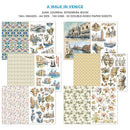 Collection of Venice-themed paper sheets with various designs on a white background.