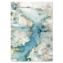 Map art with a textured, watercolor-like style on a white background