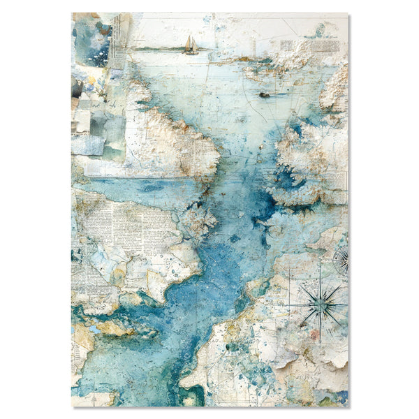 Map art with a textured, watercolor-like style on a white background