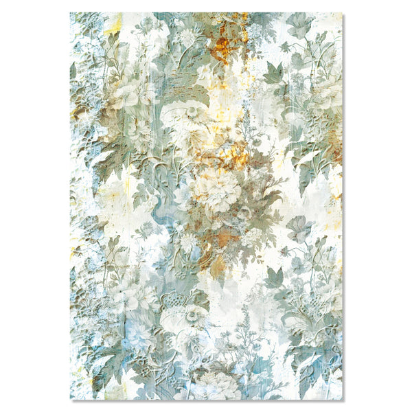 Floral patterned paper with a white background