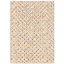 Patterned paper with small floral and geometric design on a white background