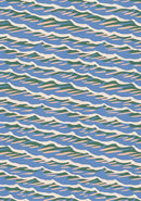 Wavy pattern with blue, green, and beige colors on a blue background
